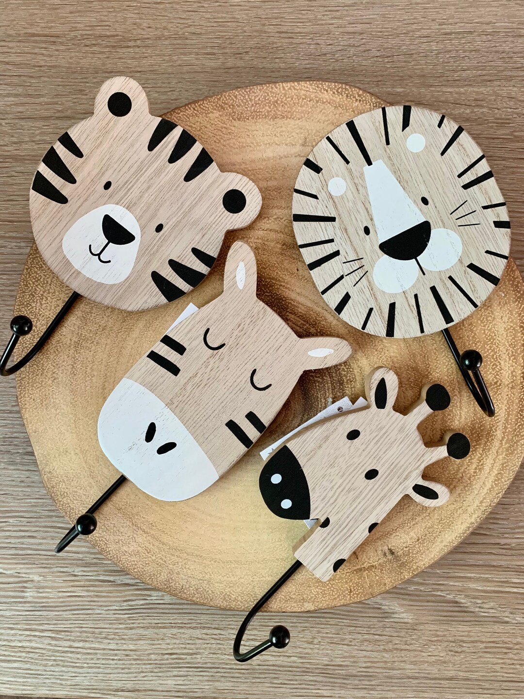 Nursery Hooks, Set of 4, Children's Nursery Hooks, Wild One Hooks