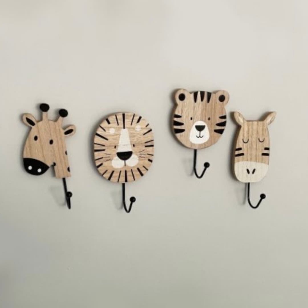 Nursery Hooks Set of 4 Children's Nursery Hooks Wild Etsy UK