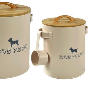 Dog food / treat / chew storage tin with personalised lid image 1