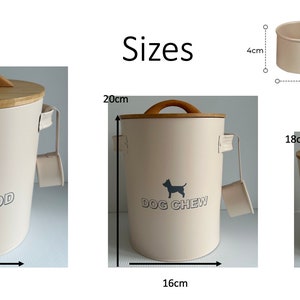 Dog food / treat / chew storage tin with personalised lid image 4