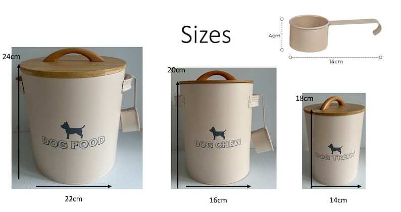 Dog food / treat / chew storage tin with personalised lid image 4
