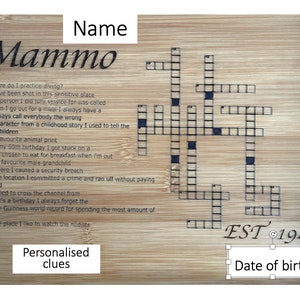 Personalised Crossword Tray