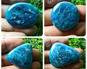 Handcraft Polished Apatite Loose Stone For Jewelry Top Grade Blue Apatite Gemstone Natural Apatite Cabochon 41 Ct 31X27 mm #6044 Genuine