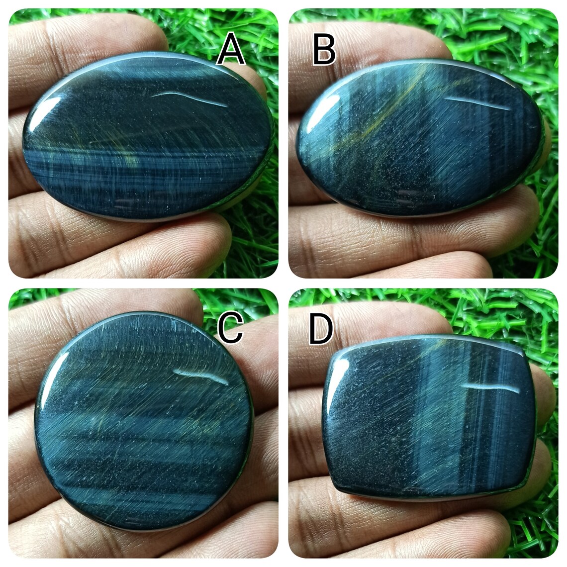 Natural blue Tiger Eye Gemstone Smooth Cabochon Best High Etsy