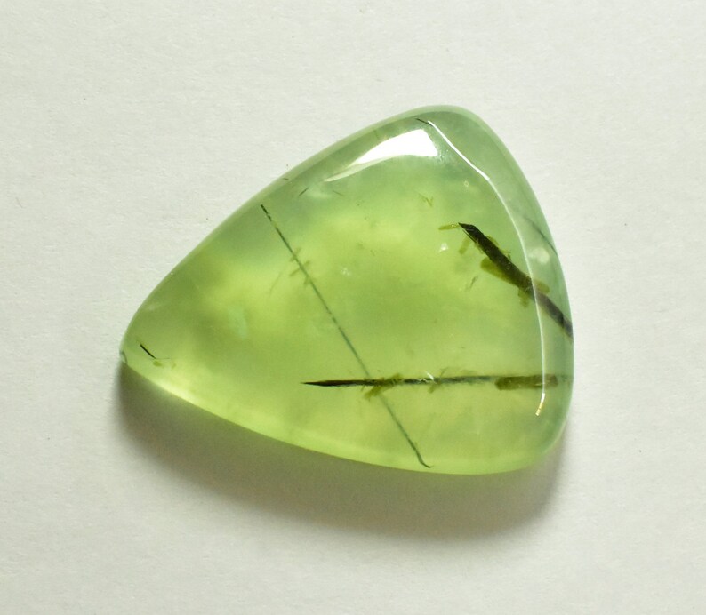 Natural Green Prehnite Rutilated Quartz Top Quality Gemstone Hand Polished Loose Stone Jewellry Making 45cts 30X26X6 mm