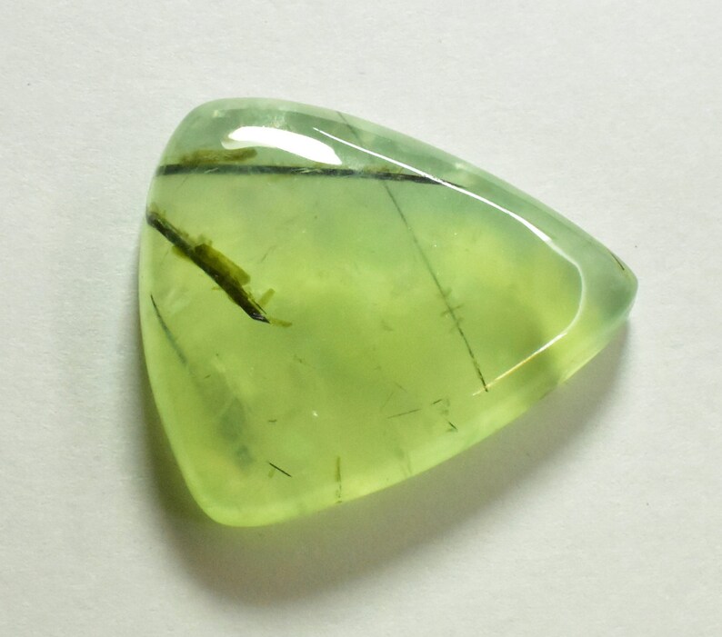 Natural Green Prehnite Rutilated Quartz Top Quality Gemstone Hand Polished Loose Stone Jewellry Making 45cts 30X26X6 mm