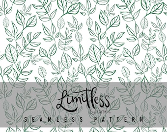 Botanical Leaf Seamless Pattern Digital Scrapbook Paper