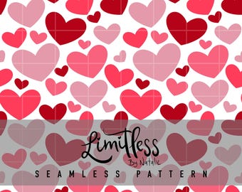Pink Valentine Heart Seamless Pattern and Digital Scrapbook Paper