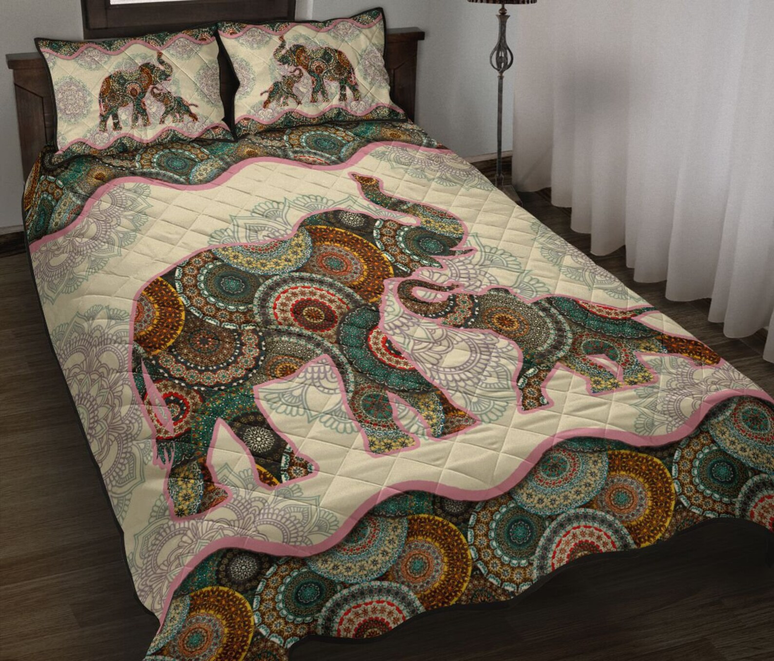 Elephant Quilt Bed Set Printed Quilt Soft Comfortable Etsy
