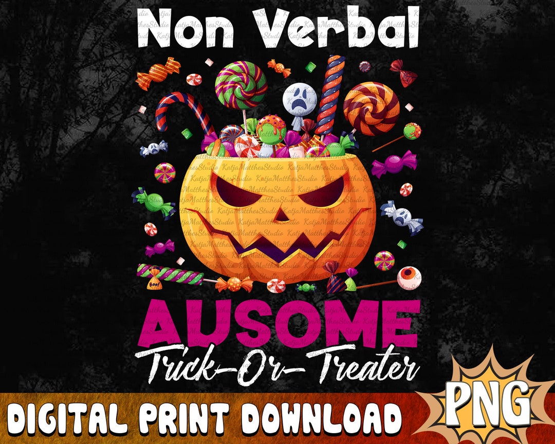 Non Verbal Ausome Trickortreater Png, Autism Awareness Gift, Puzzle