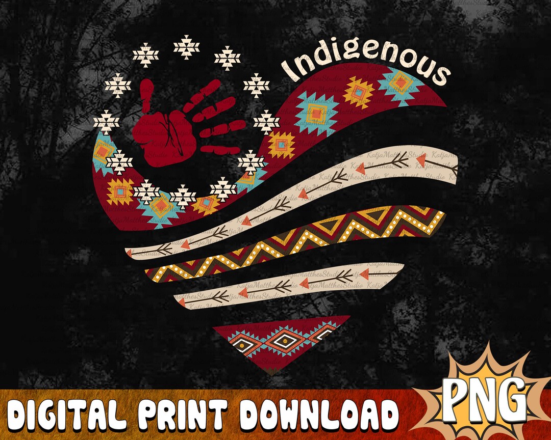 Indigenous Native American PNG, Indigenous Women Red Handprint Tribal