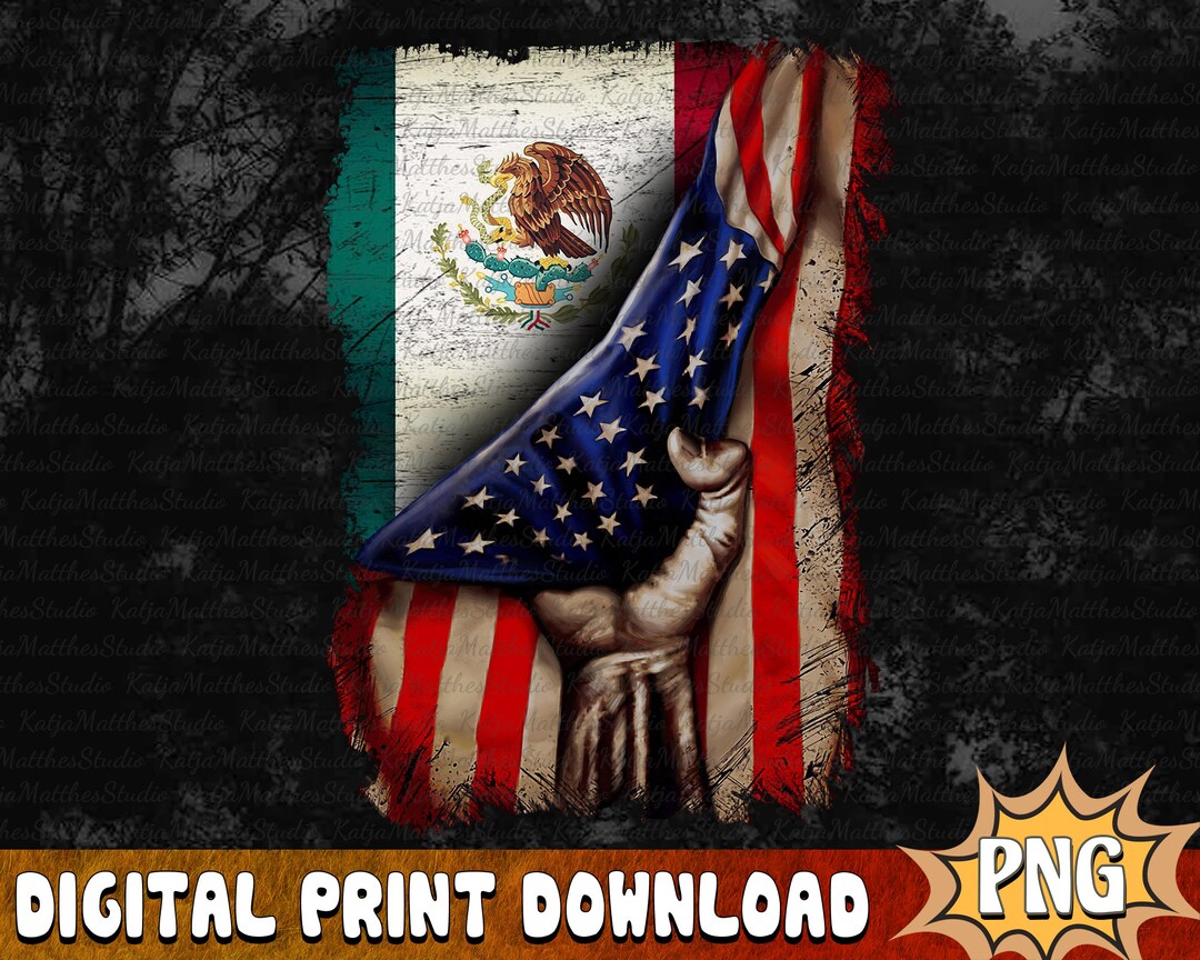 American Flag With Mexican Flag PNG, Mexican Roots PNG, American Flag ...