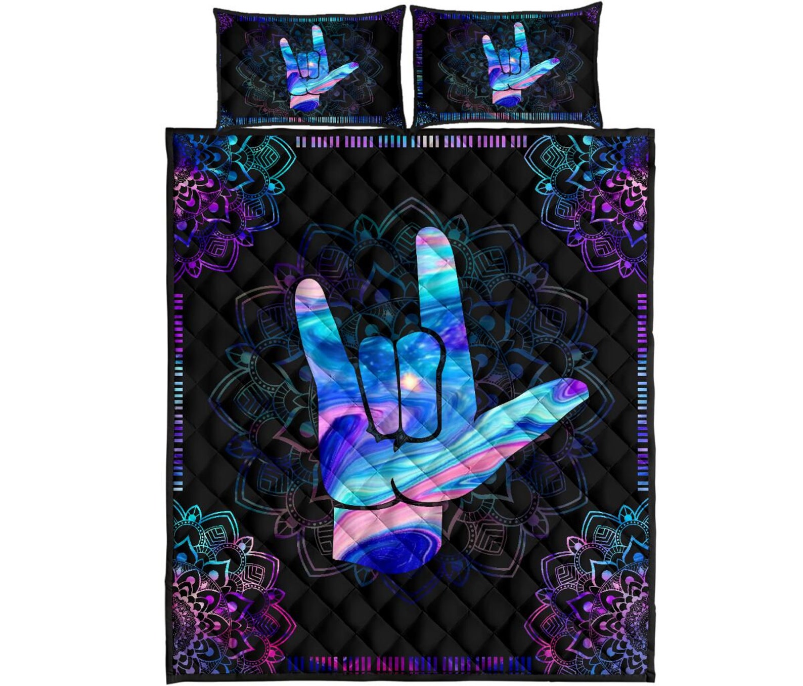 Magic Sign Language Quilt Bedding Se Soft Comfortable Etsy