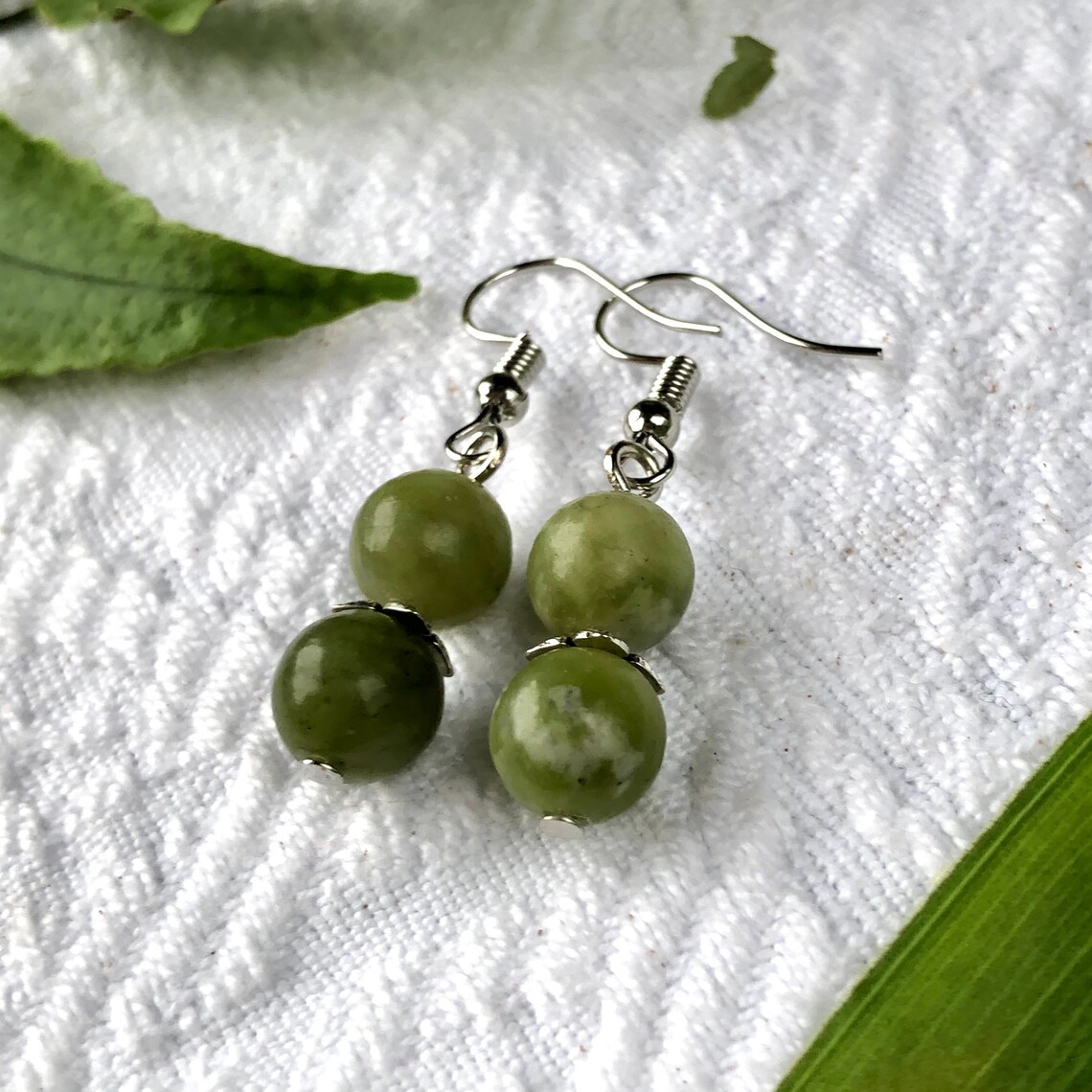 Handmade Nephrite Jade Dangle Earrings Silver Etsy New Zealand
