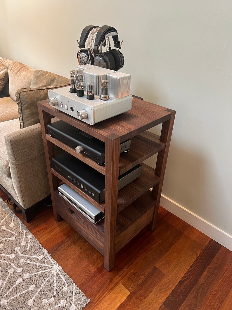 Customized Audio Racks Custom Sankar Backbone Audio Rack - Walnut Audio Rack - Etsy