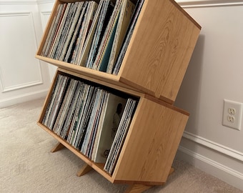 30 inch Winderman Cherry DoubleStack Record Storage Stand