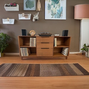 The Lourta Console Table with center drawers and tons of storage - Sapele Console Table - Walnut Console Table - Oak Console Table