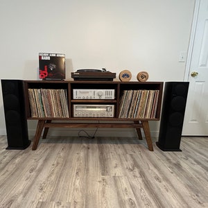 Duahlal Vinyl Stand - Record Player Stand - Console Table - 59" Record Player Stand
