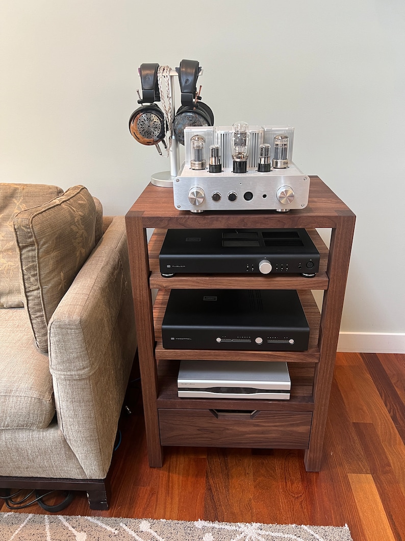 Customized Audio Racks Custom Sankar Backbone Audio Rack - Walnut Audio Rack - Etsy