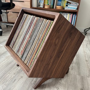 The Krebson Cubby Vinyl Storage Stand - Walnut Vinyl Storage - Ash Vinyl Storage - Oak Vinyl Storage - Maple Vinyl Storage