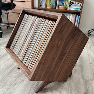 The Krebson Cubby Vinyl Storage Stand - Walnut Vinyl Storage - Ash Vinyl Storage - Oak Vinyl Storage - Maple Vinyl Storage