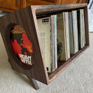 The Krebson SideShow Cubby Vinyl Storage Stand - Walnut Vinyl Storage