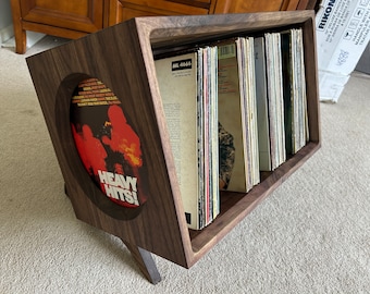 The Krebson SideShow Cubby Vinyl Storage Stand - Walnut Vinyl Storage