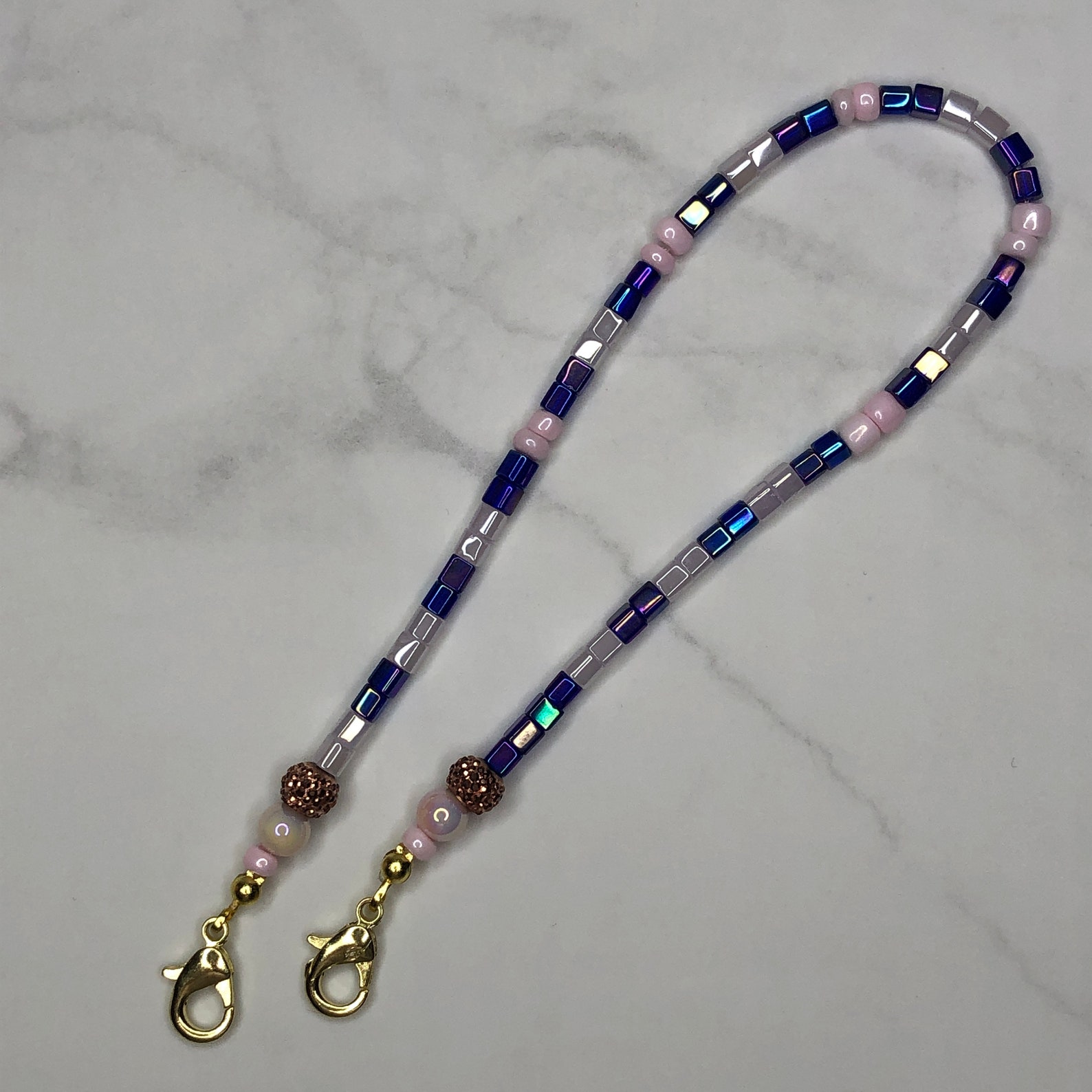 Beaded Mask Holder Necklace Face Mask Lanyard Strap Eyeglass Etsy