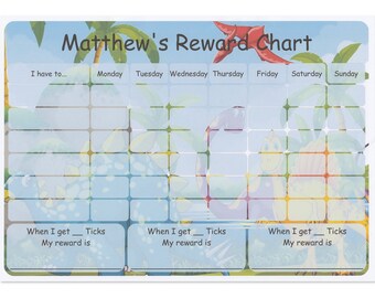 PrintnLam A4 Red and Yellow Personalised Reward Behaviour Chart Reusable Wipe Clean Pen Magnet PrintnLam A4 Red and Yellow Personalised Reward Behaviour Chart Reusable Wipe Clean Pen Magnet