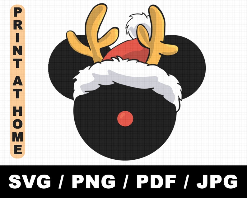 Download Christmas Mickey SVG Mickey mouse ears Rudolf xmas hat | Etsy