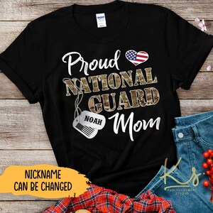 Orgullosas camisas de mamá de la Guardia Nacional, camisas personalizadas de la familia de la Guardia Nacional de EE. UU., orgullosas familias de la Guardia Nacional de EE. UU., camisas de graduación de la Guardia Nacional