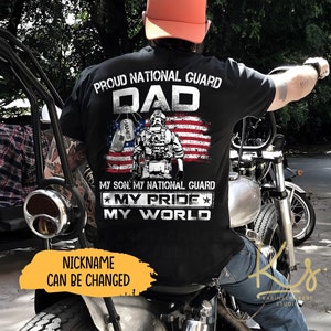 Orgullosas camisas de papá de la Guardia Nacional, Mi hijo Mi Guardia Nacional Mi Orgullo Mi Mundo, Camisas familiares personalizadas de la Guardia Nacional, Camisas de la Guardia Nacional de EE. UU.