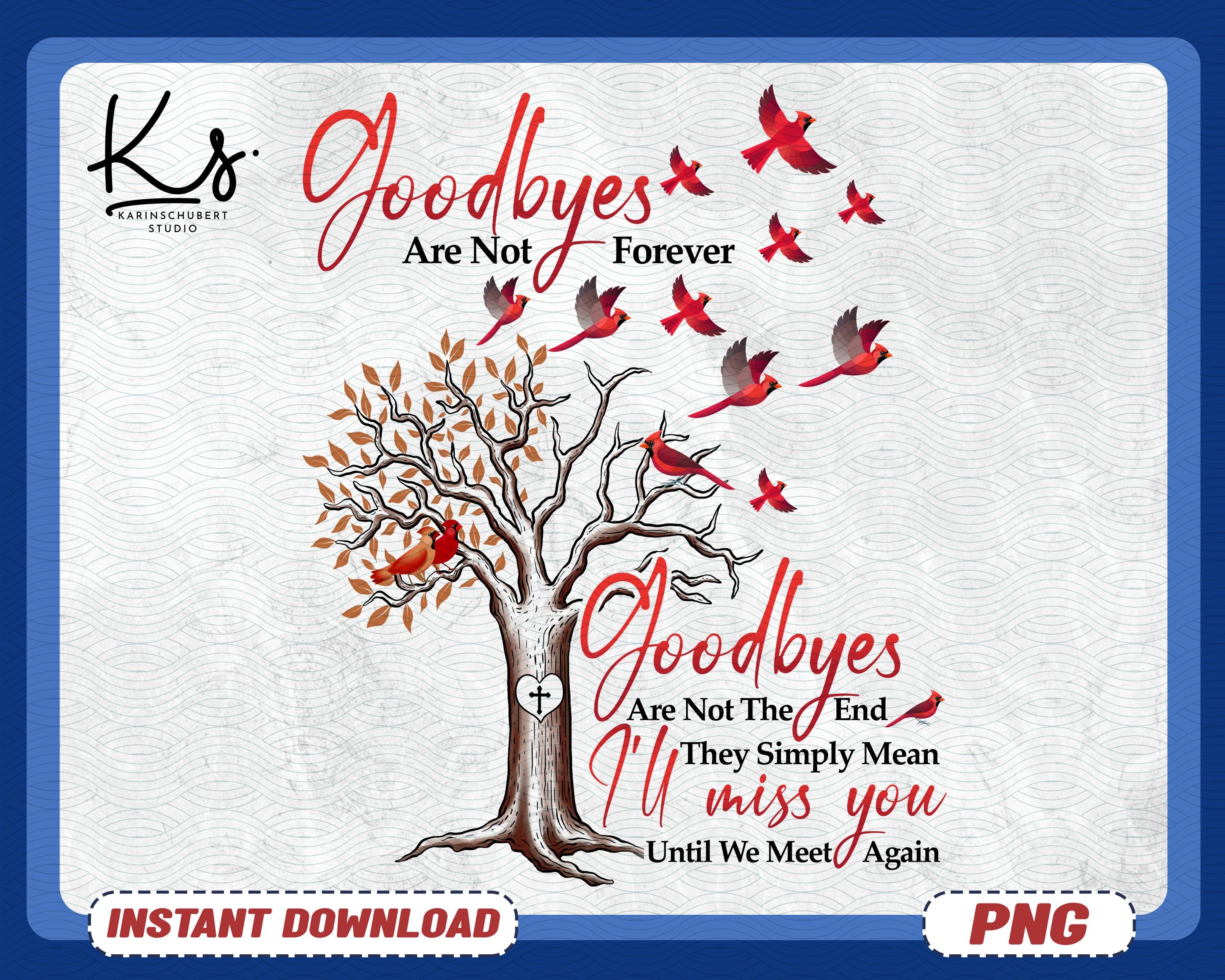 Memorial Poem PNG with Red Cardinal on Tree – In Loving Memory Remembrance Clipart