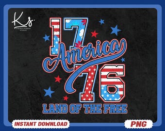 1776 America Land Of The Free PNG, 1776 America Land of the Free Sublimation Design, USA Vintage Download, Independence Day Shirt Graphic