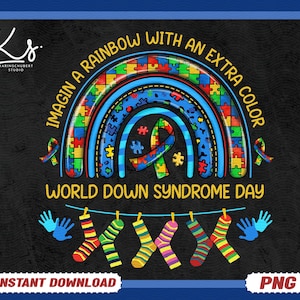 Down Syndrome Awareness Rainbow Png, Imagine A Rainbow With An Extra Color, Down Syndrome Ribbon Png, Down Syndrome Awareness Png, Be Kind