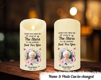 Custom Photo Your Light Will Always Shine In Our Hearts Memorial Personalized Flameless Led Candle