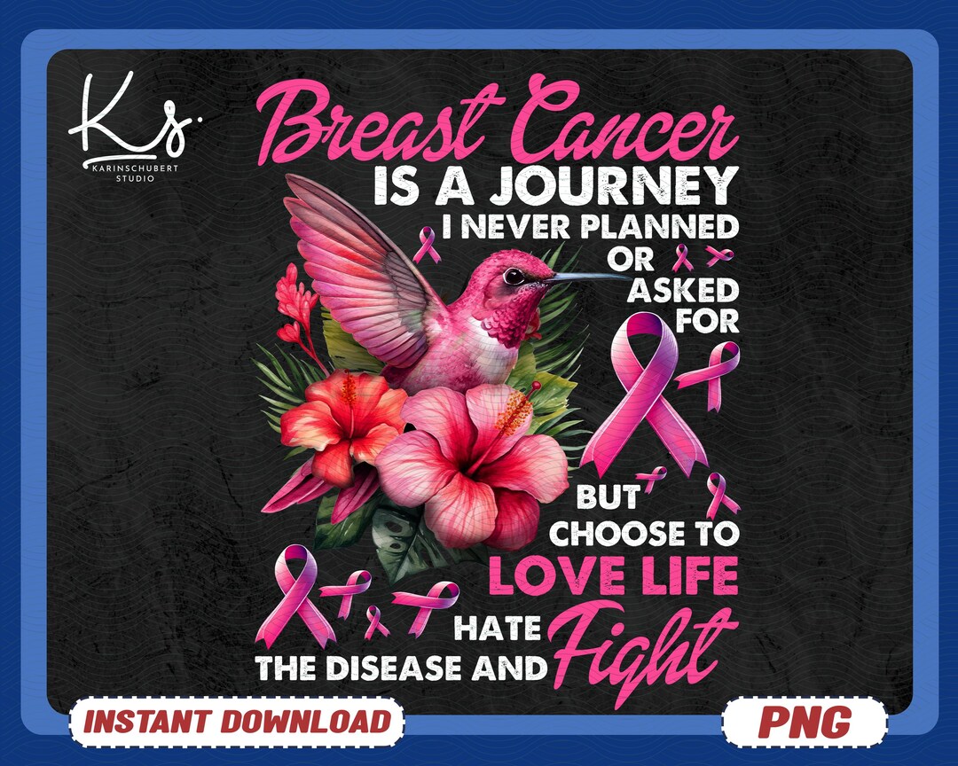 Hummingbird Breast Cancer is A Journey Png, Breast Cancer Awareness ...