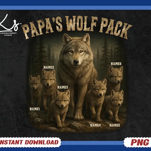 Personlig pappas vargflock png, morfars vargflock png, familjens vargflockströja png, vilda djur png, mammavarg png, pappa fars dag png