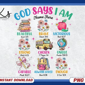 Teacher God Says I Am Png, Teacher Bible Verse Png, Teacher Christian Png, Teacher Back To School Png, Doodles Teacher Teaching God Says Png