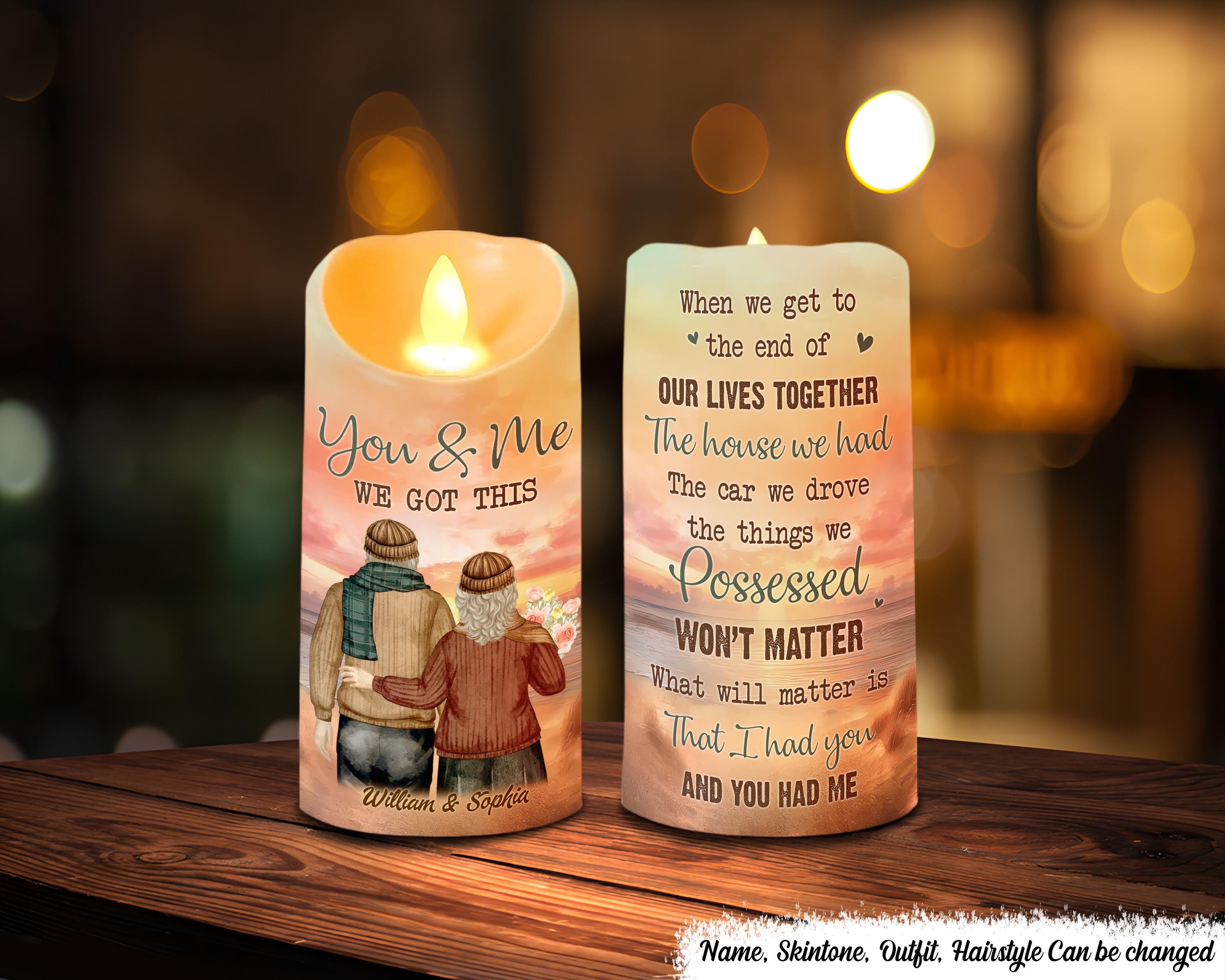 Personalized Couple Led Candle
