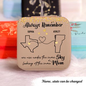Personalised Under The Same Sky Jewelry Box, Long Distance Friendship Gift, Miles Apart Travel Jewelry Box, Moving Away, Emigration Gift