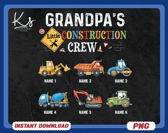 Grandpa's Construction Crew Png, Three And Diggin' It, Dump Truck Birthday Png, Excavator Birthday Png, Excavator Crew, Birthday Crew Png