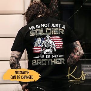 He Is Not Just A Soldier He Is My Son, Proud Army Dad, Proud Army Mom, Custom Army Family Shirt, Military Matching Shirt, US Army Graduation image 2