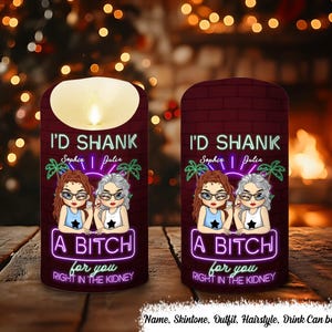 Sul nostro peggior comportamento - Candela LED personalizzata Bestie - Regalo di compleanno per migliori amici, Besties, BFF, candela LED per amici, candela unica