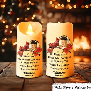 There Are Those Who Continue To Light Up The World, Personalized Flameless Led Candle, Sympathy Gift, Thinking Of You Gift, Leaving Gift