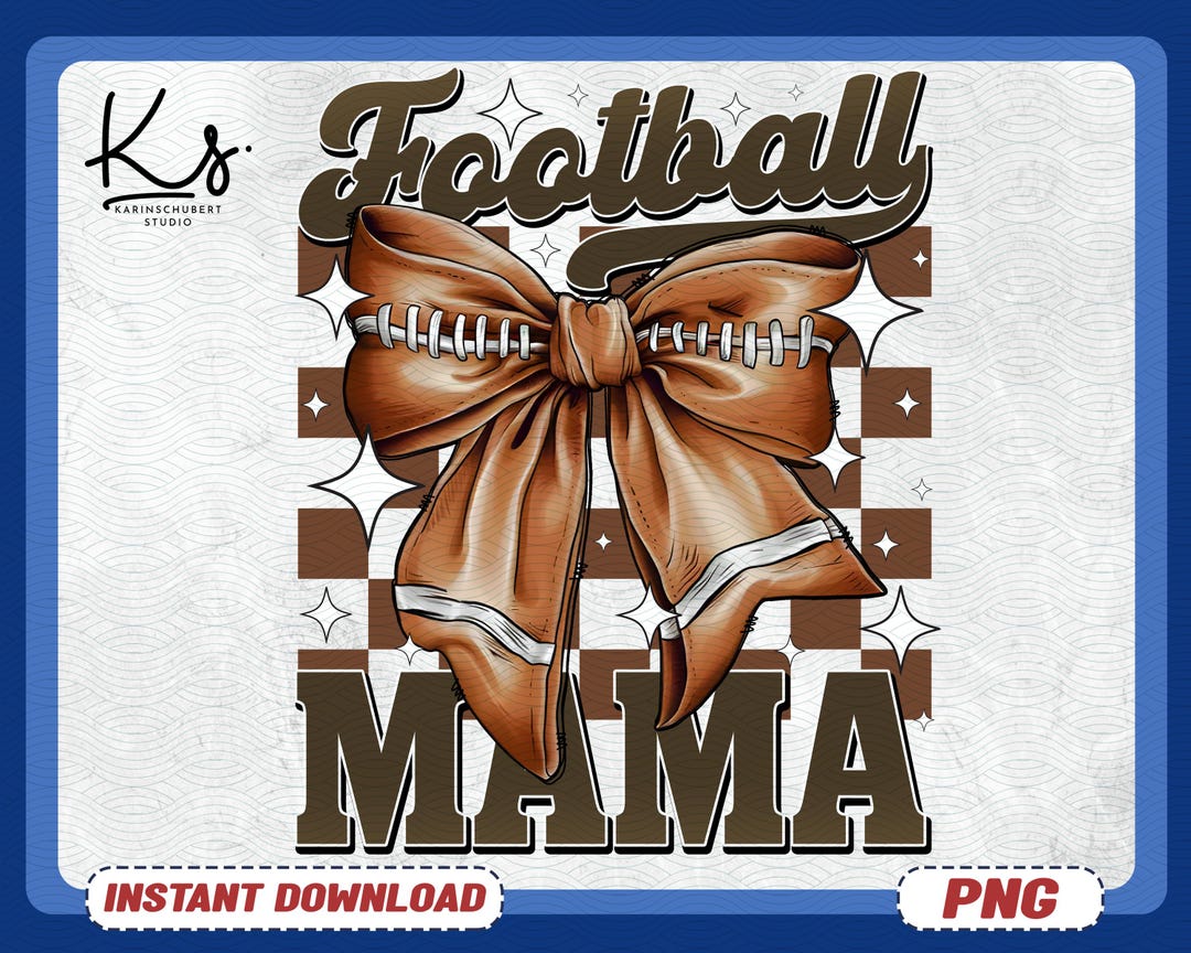 Coquette Football Mama Mom Png, Football Coquette Bow Png, Game Day Png ...