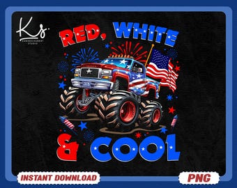 4th Of July Red White And Cool Monster Truck Fireworks PNG, America Monster Truck Png,Usa Truck Png,4th of July Monster Truck Png,Patriotic