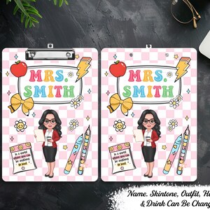 Custom Teacher Clipboard With Name, Personalized Teacher Gifts, Thank You Gift for Teacher, Back To School Gift, Teacher Appreciation Gift