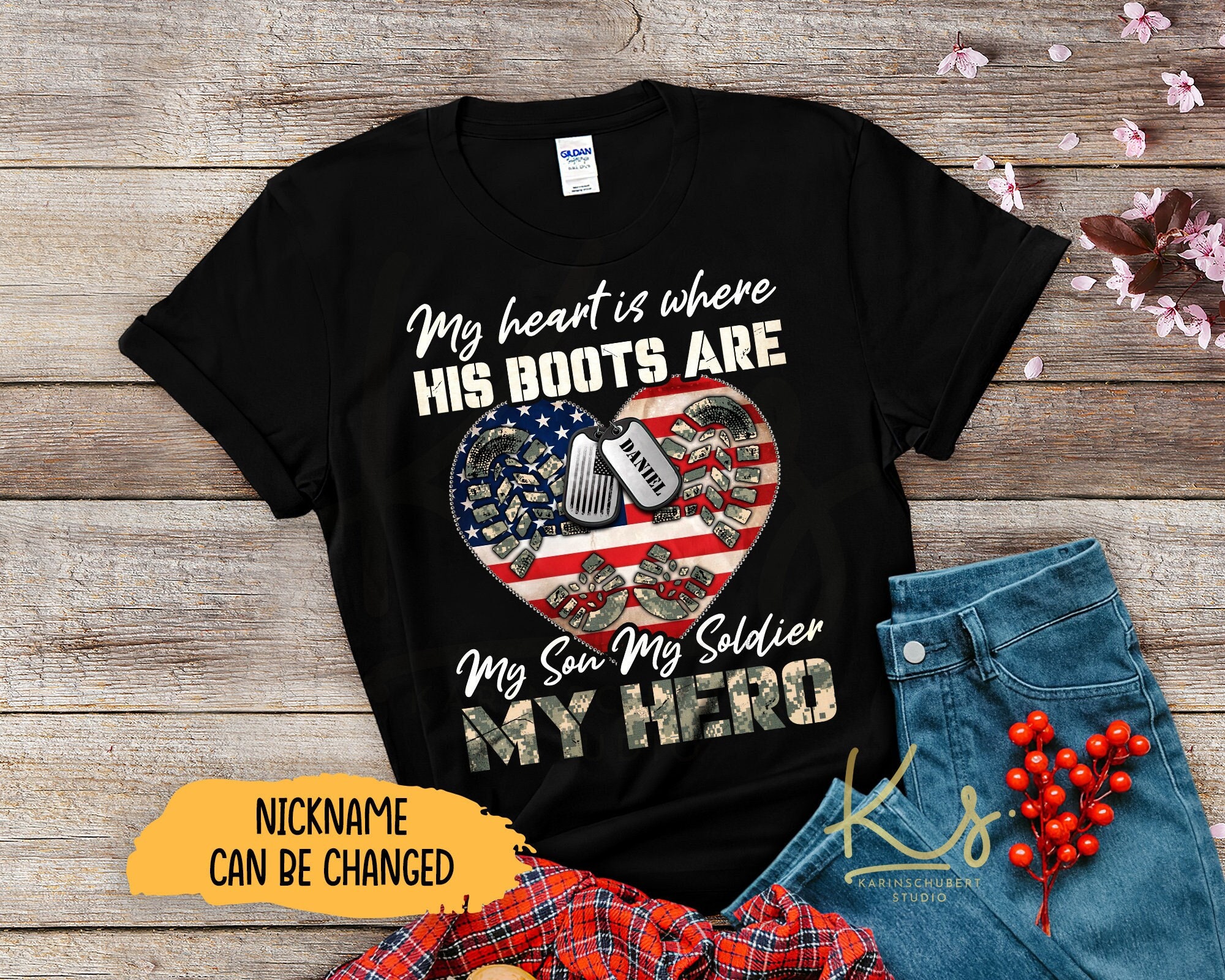 My Heart Is Where His Boots Are, My Son My Soldier My Hero, US Army Graduation Shirt, US Army Matching Family Shirt, US Military Army Shirts