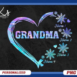 Personalized Winter Grandma Png, Snowflake Png, Christmas Girly Png, Blue Christmas Png, Winter Season, Merry Christmas, Christmas Shirt Png